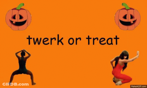 Orange Background Pumpkins Twerk Or Treat GIF