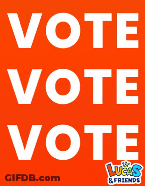 Orange Background Triple Vote GIF