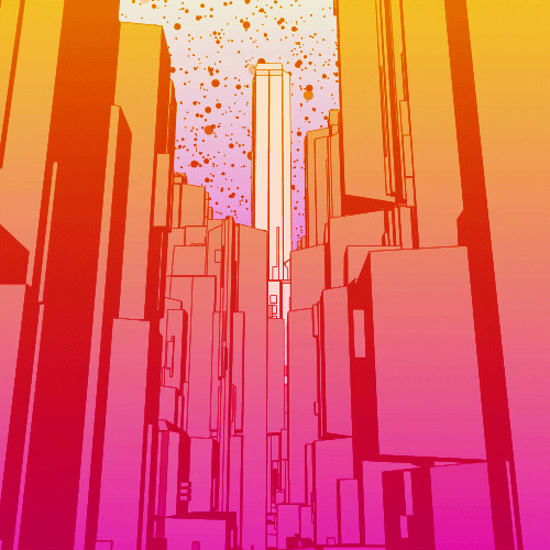 Orange Buildings Art GIF