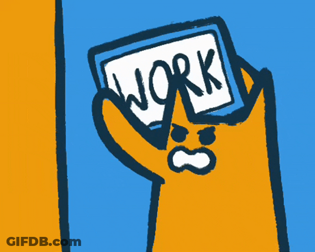 Orange Cartoon Kitty Smashing Computer GIF