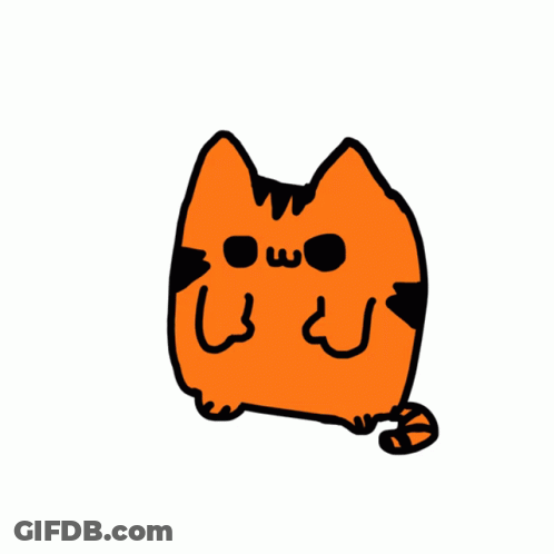Orange Cat With Black Stripes And Tail GIF