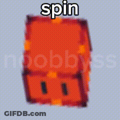 Orange Cube With Word Spin GIF