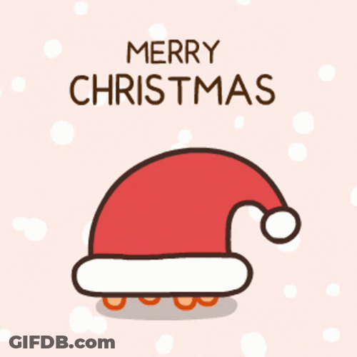 Orange Dino Cute Christmas Greeting GIF