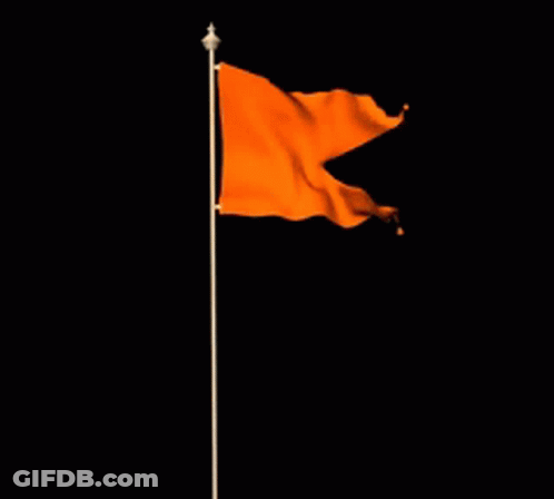 Orange Flag Flying In Wind GIF