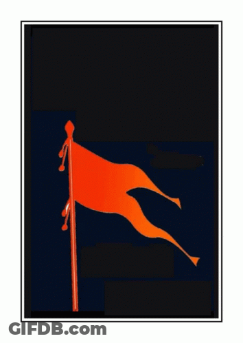 Orange Flag Poster Saying जीवन का GIF
