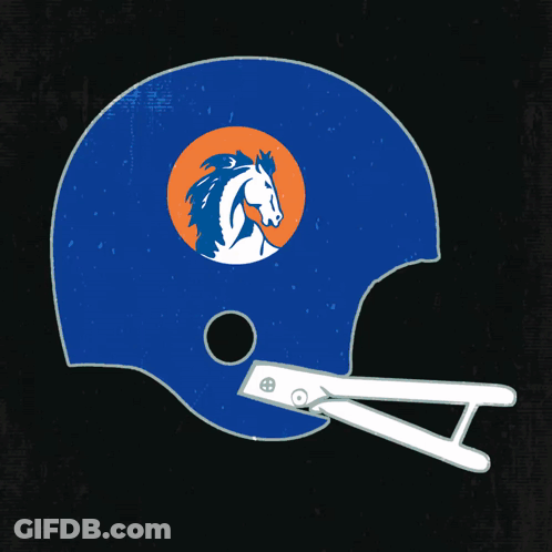 Orange Football Helmet With White Horse GIF