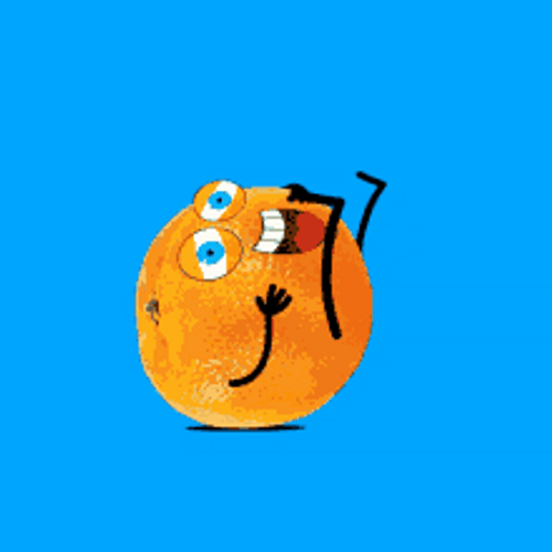 Orange Fruit Cartoon Laughing Out Loud GIF