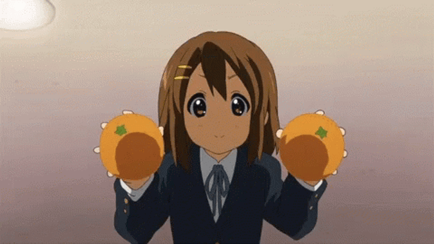 Orange Fruits Anime Girl Yui Hirasawa GIF