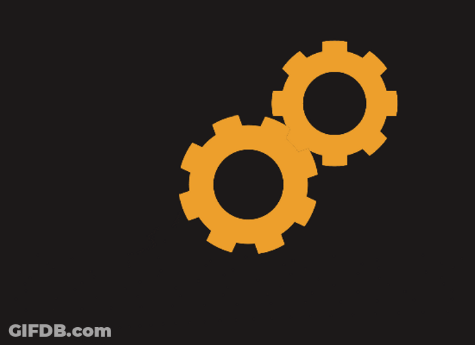 Orange Gear Settings Icon GIF