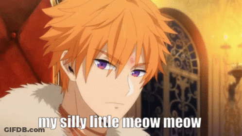 Orange Hair Purple Eyes Saying My Silly Little Meow Meow GIF
