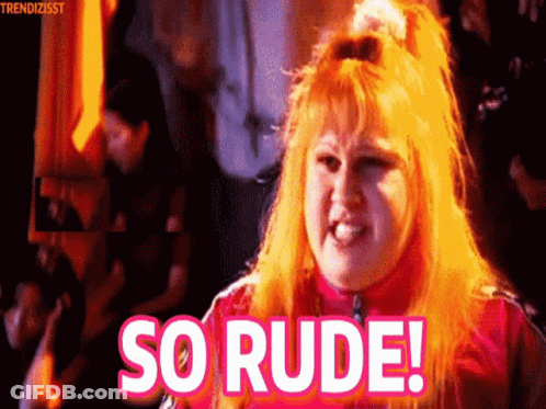 Orange-Haired Woman In Pink Saying So Rude GIF