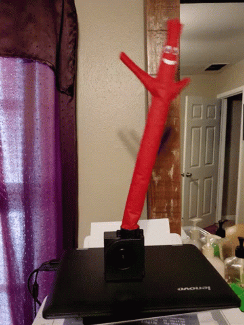 Orange Inflatable Tube Man Frantic Moves GIF