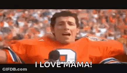 Orange Jersey Man Says I Love Mama To Crowd GIF