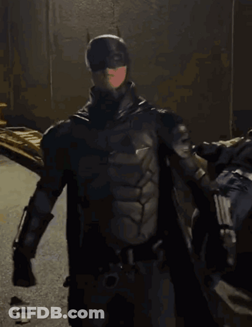 Orange Justice Dance Batman Costume GIF