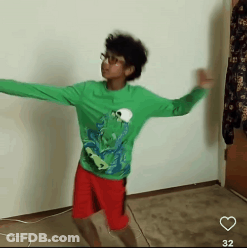 Orange Justice Dance Curly Haired Kid GIF