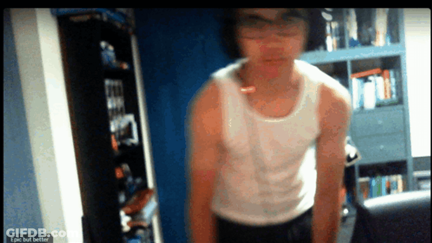Orange Justice Dance Guy With Headphones GIF