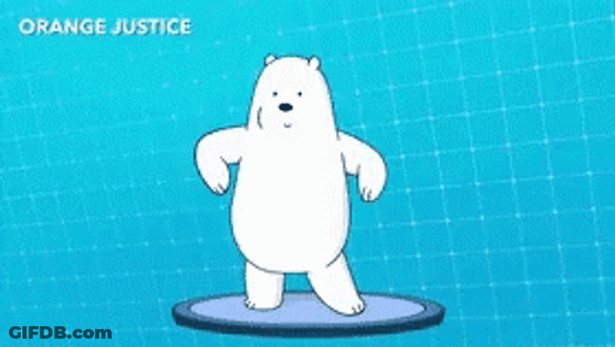 Orange Justice Dance Ice Bear GIF
