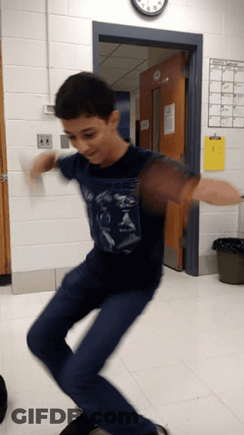Orange Justice Dance Skinny Boy GIF