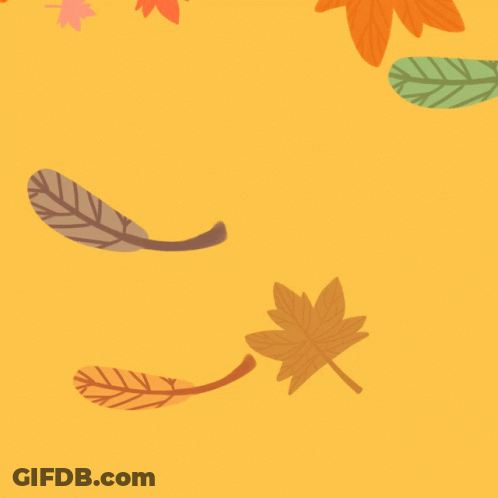 Orange Leaf Saying Happy Fall GIF