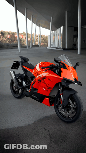 Orange Motorcycle With KTM GIF