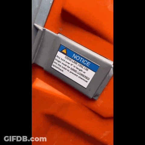 Orange Object With Notice Label GIF