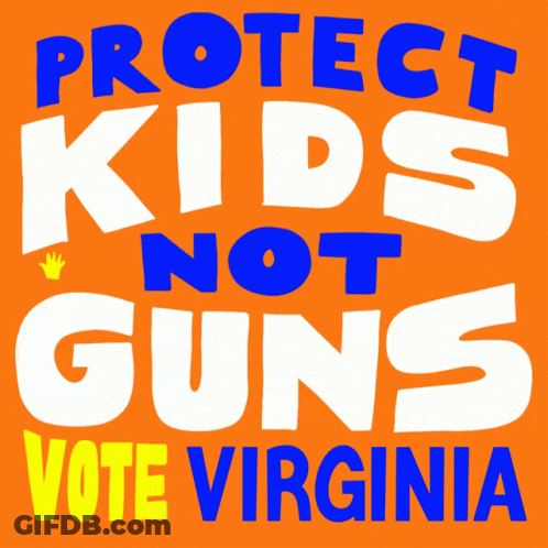 Orange Poster Says Protect Kids Not Guns GIF