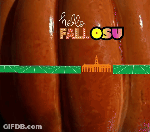 Orange Pumpkin Saying Hello Fall OSU GIF