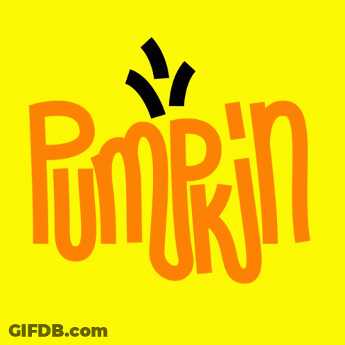 Orange Pumpkin With Black Stem GIF