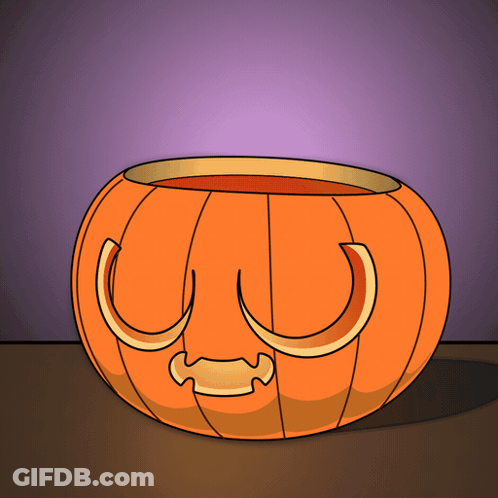 Orange Pumpkin With Carved Face GIF