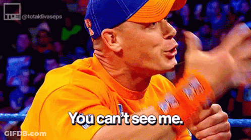 Orange Shirt Blue Hat You Can't See Me GIF