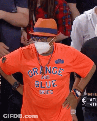 Orange Shirt Man Saying Orange And Blue Skies GIF