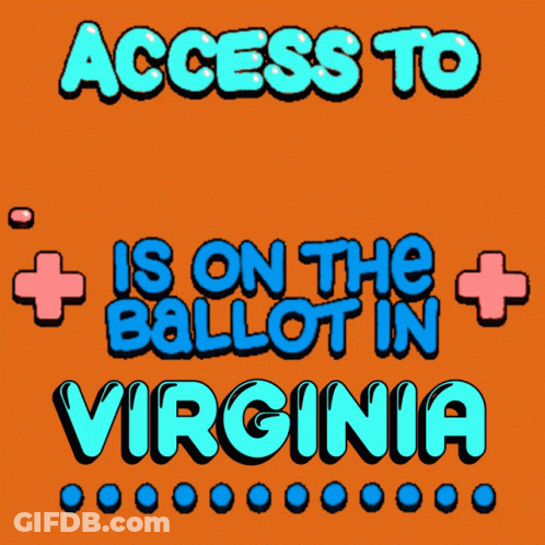 Orange Sign Reading Access To Healthcare Is On The Ballot In Virginia GIF