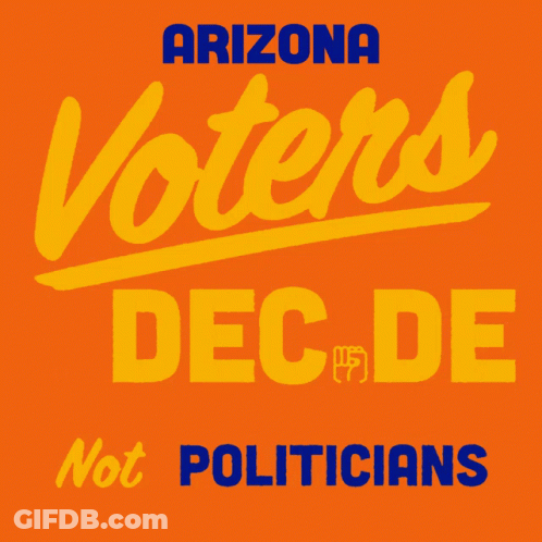 Orange Sign Saying Arizona Voters Decide GIF