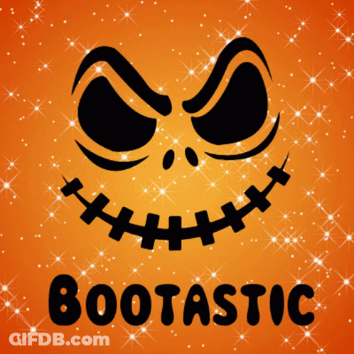 Orange Skull With Bootastic GIF