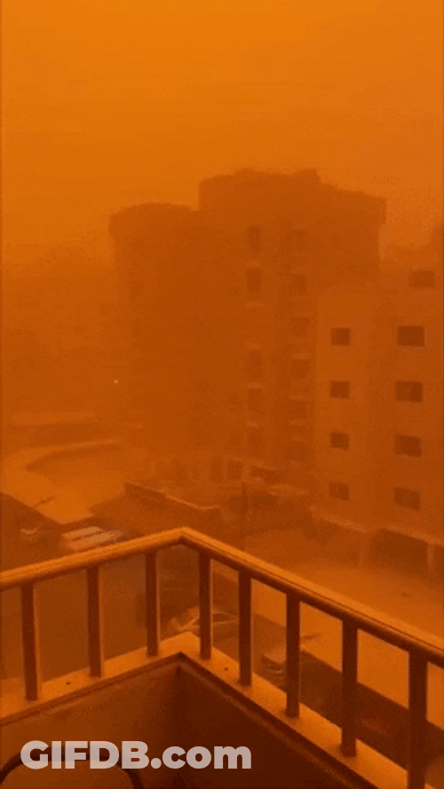 Orange Sky Middle East Dust Storm GIF