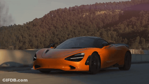 Orange Sports Car Driving GIF