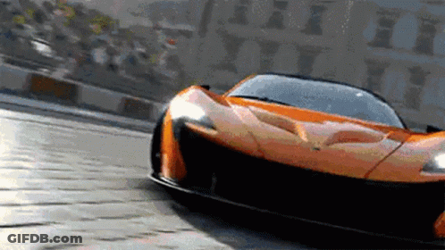 Orange Sports Car Driving GIF