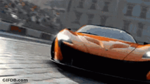 Orange Sports Car Driving GIF
