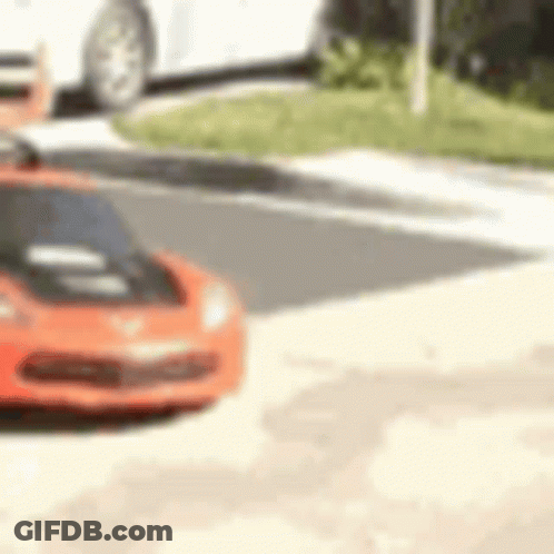 Orange Sports Car Driving GIF