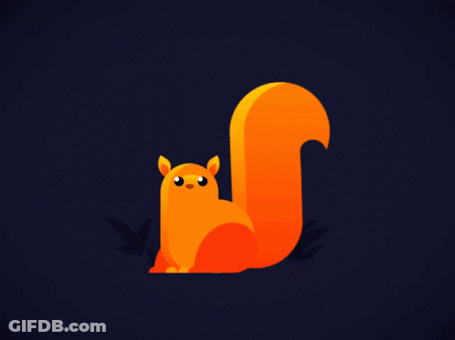 Orange Squirrel Sitting On Dark Background With Leaves GIF