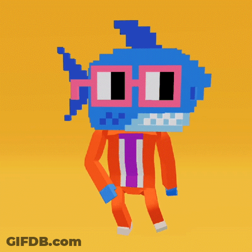 Orange Suit Dancing Shark GIF