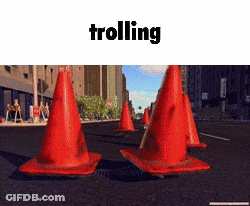 Orange Traffic Cones Trolling GIF