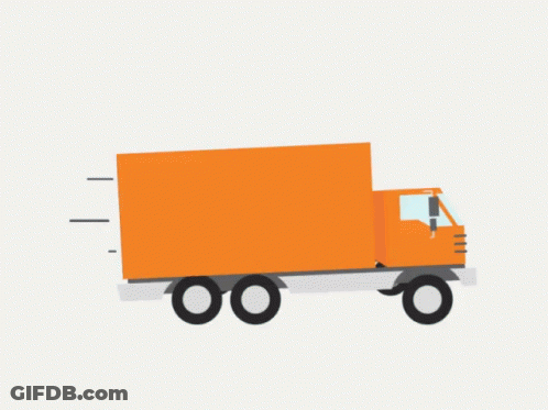 Orange Trailer With Wheels GIF