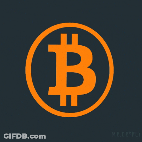 Orange Transparent Bitcoin Rotating GIF