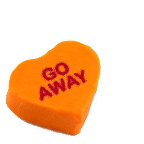Orange Transparent Heart Sticker Go Away GIF