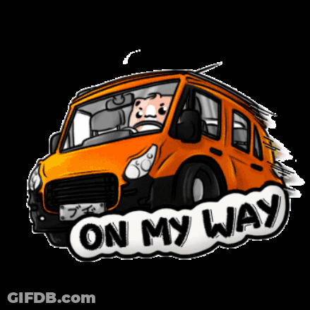 Orange Van With On My Way GIF