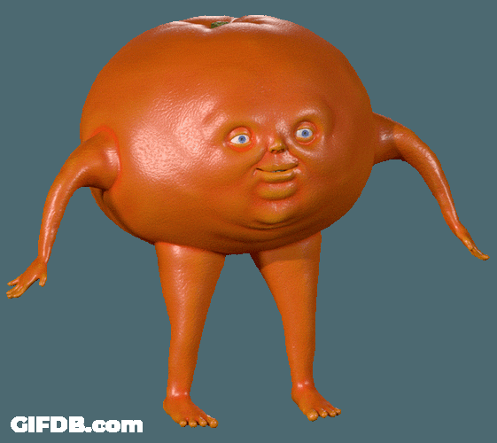 Orange Weird Humanlike Animation GIF