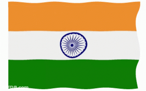 Orange White And Green Flag With Blue Wheel GIF