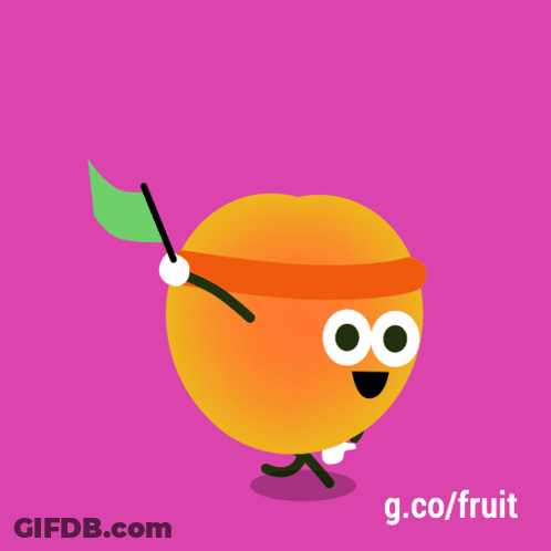 Orange With Green Flag Saying G.co/fruit GIF