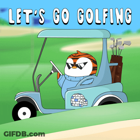 Orangutan Driving Golf Cart GIF